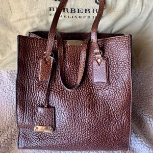 BURBERRY Woodbury Heritage Grain Leather Tote
